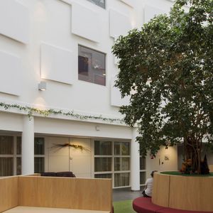 wall-mounted acoustic panel / stone wool / fire-rated / for office
