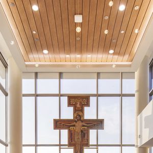 wooden suspended ceiling