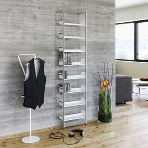 wall-mounted shelf / contemporary / sheet steel / chromed metal