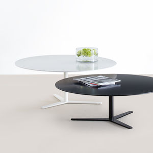 contemporary coffee table / MDF / powder-coated steel / chromed metal