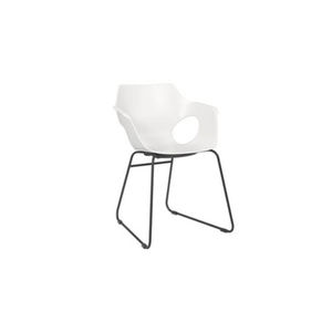 contemporary visitor chair / with armrests / sled base / on casters