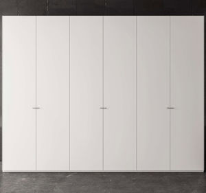 contemporary wardrobe / lacquered wood / with swing doors