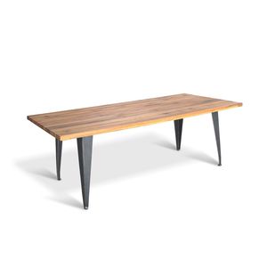 contemporary dining table / oak / solid wood / steel