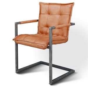 contemporary chair / upholstered / with armrests / cantilever