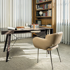 contemporary chair / upholstered / with armrests / standard base