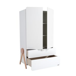 contemporary wardrobe / melamine / with swing doors / with drawer