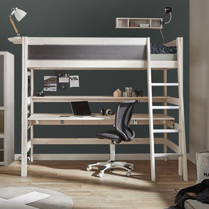 white children's bedroom furniture set / green / lacquered wood / unisex