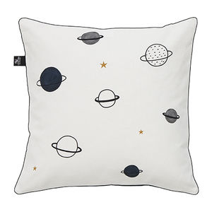 square cushion / patterned / cotton / blue