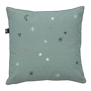 square cushion / patterned / cotton / blue
