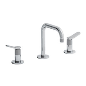 washbasin mixer tap / deck-mounted / chromed metal / bathroom