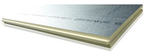 polyurethane (PUR) core two-component insulation board / 1 face in wood / for roofs