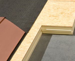 polyurethane (PUR) core two-component insulation board / 1 face in wood / for roofs
