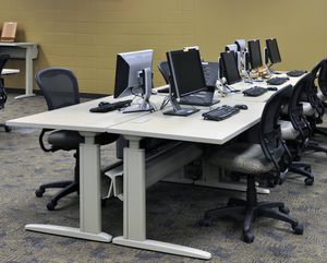 workstation desk / wooden / laminate / contemporary
