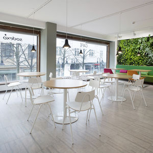 contemporary visitor chair / stackable / metal / laminate