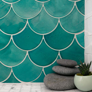 indoor mosaic tile / wall / ceramic / plain