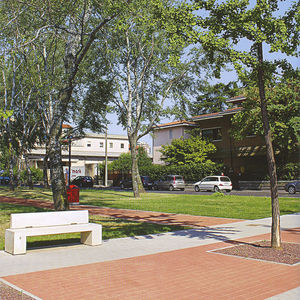 contemporary public bench