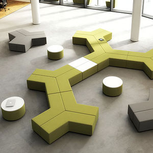 modular upholstered bench / contemporary / plywood / polyurethane foam