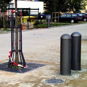 electrical distribution bollard / galvanized steel / aluminum