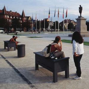 contemporary public bench
