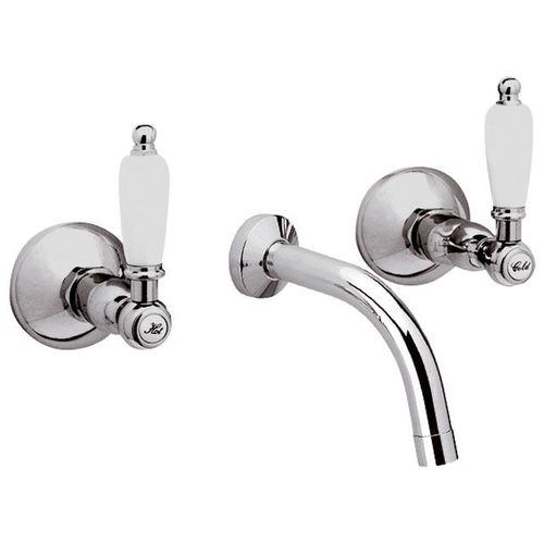 Double-handle washbasin mixer tap - RT5022  - DANIEL RUBINETTERIE - wall-mounted / chrome-plated brass / bathroom