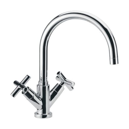 Countertop double-handle mixer tap - J7100  - DANIEL RUBINETTERIE - chrome-plated brass / bathroom / 1-hole