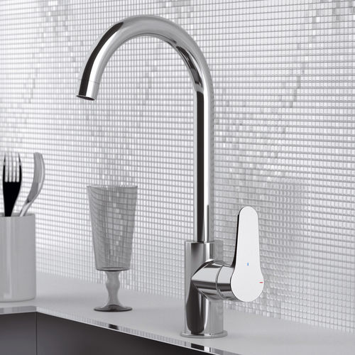 Countertop mixer tap - OME618LT8 - DANIEL RUBINETTERIE - chrome-plated brass / kitchen / 1-hole