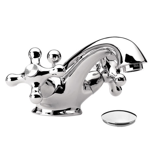 Double-handle washbasin mixer tap - V5112 - DANIEL RUBINETTERIE - countertop / chrome-plated brass / bathroom