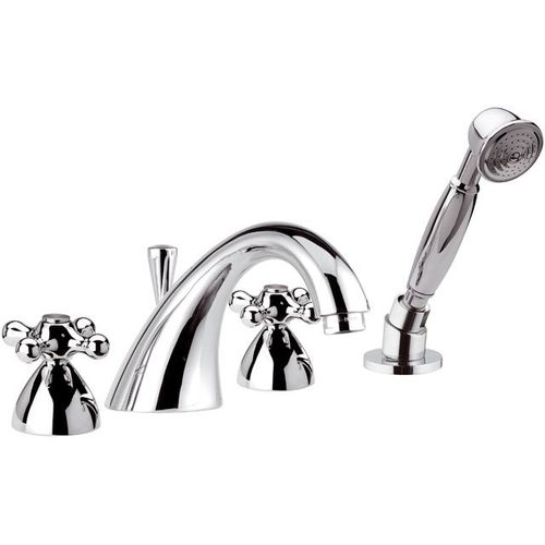 Double-handle bathtub mixer tap - V4192  - DANIEL RUBINETTERIE - deck mounted / chromed metal / bathroom