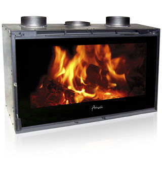 Double-sided fireplace insert - 1000 - AMESTI FIREPLACES - wood-burning