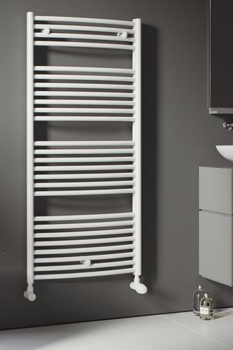 Hot water towel radiator - ZEUS - EUCOTHERM - traditional / metal / white