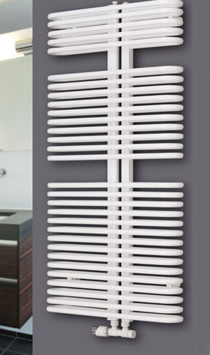 Hot water towel radiator - HELIOS - EUCOTHERM - contemporary / metal / white