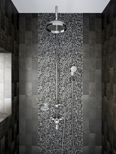 Wall-mounted shower column - AVENBURY - HERITAGE BATHROOMS - contemporary / with hand shower / with rail