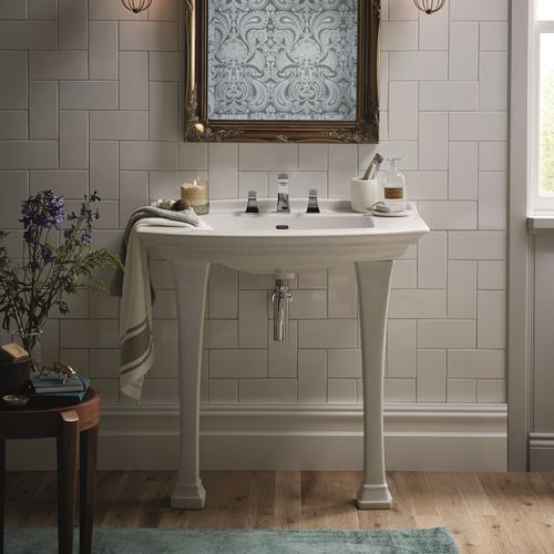 Free-standing washbasin - PHPW46/461/463 & PHPW09L - HERITAGE BATHROOMS - ceramic / rectangular / classic
