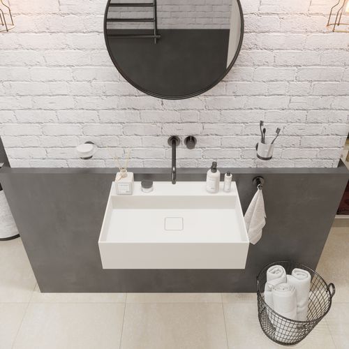 Wall-mounted washbasin - 290281 SOLIDBLISS-60 - IDEAVIT B.V - Solid Surface / rectangular / 1-hole