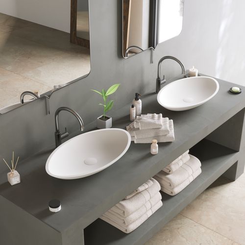 Countertop washbasin - 278599 SOLIDJAZZ-60 - IDEAVIT B.V - Solid Surface / oval / contemporary