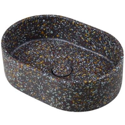 Free-standing washbasin - 290291-Ε2  IDEA.ROCK-Ε2 - IDEAVIT B.V - terrazzo / oval / without hole