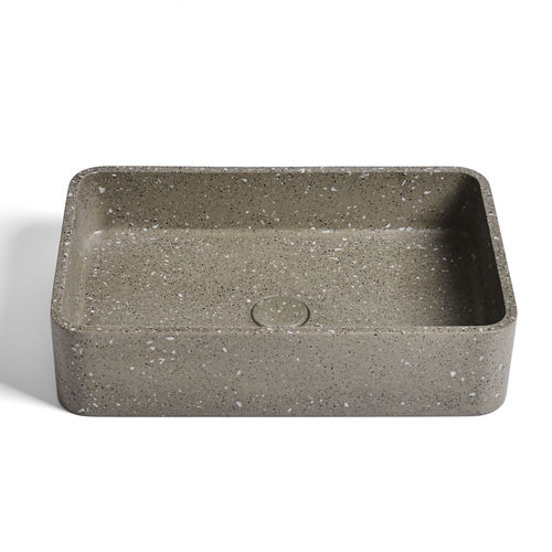 Free-standing washbasin - 290306-E10 IDEA.GAIA-E10 - IDEAVIT B.V - terrazzo / rectangular / without hole