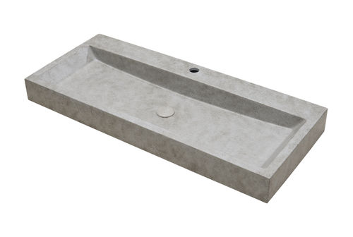 Free-standing washbasin - 290298-D1 IDEA.ZEN-D1 - IDEAVIT B.V - concrete / rectangular / 1-hole