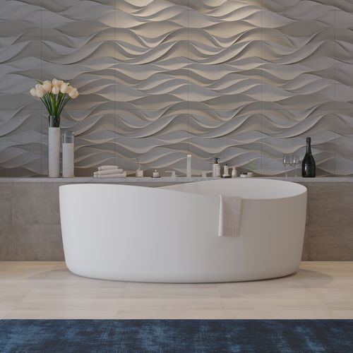 Oval bathtub - 290113 SOLIDHARMONY - IDEAVIT B.V - freestanding / professional / Solid Surface
