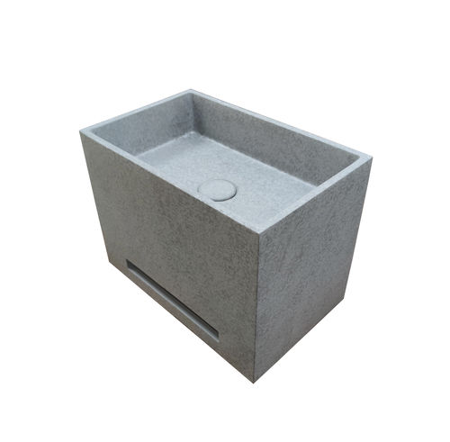 Wall-mounted washbasin - 290335-B1 IDEA.WALL-B1 - IDEAVIT B.V - concrete / rectangular / without hole
