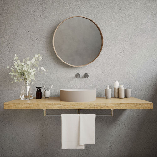 Countertop washbasin - 281617 GB-WH Solidthin-40 GB-WH - IDEAVIT B.V - Solid Surface / round / without hole