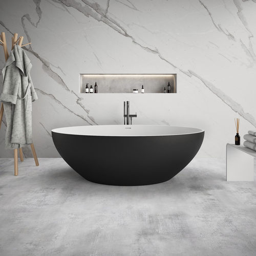 Oval bathtub - Solidellipse BL-WH - IDEAVIT B.V - freestanding / for homes / professional