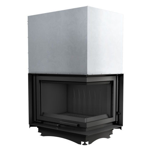 Corner fireplace insert - ZUZIA/P/BS/G - KRATKI - wood-burning / steel / cast iron