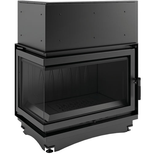 Corner fireplace insert - OLIWIA/L/BS - KRATKI - wood-burning / steel / cast iron