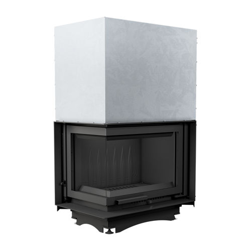 Corner fireplace insert - MAJA/L/BS/G - KRATKI - wood-burning / steel / cast iron
