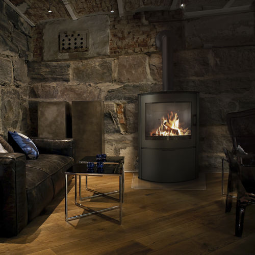 Wood heating stove - KOZA/AB/S/2/KAFEL/CZARNA - KRATKI - 4 kW / 5 kW...10 kW / 12 kW