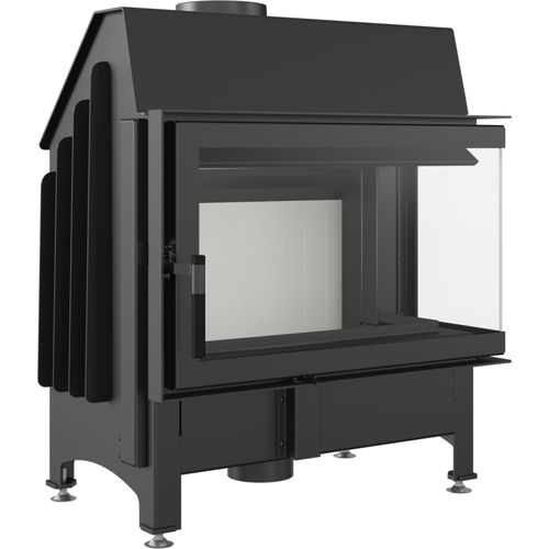 2-sided fireplace insert - ZIBI/12/RIGHT/BS - KRATKI - wood-burning / steel / contemporary
