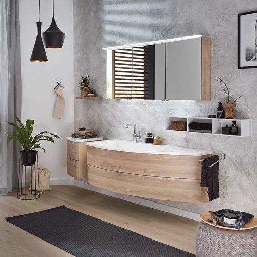 Wall-hung washbasin cabinet - WINGS - Laguna Badwelten - wooden / contemporary / without door