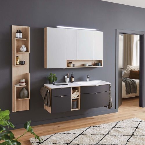 Wall-hung washbasin cabinet - MODERN CLASSIC - Laguna Badwelten - wooden / classic / without door