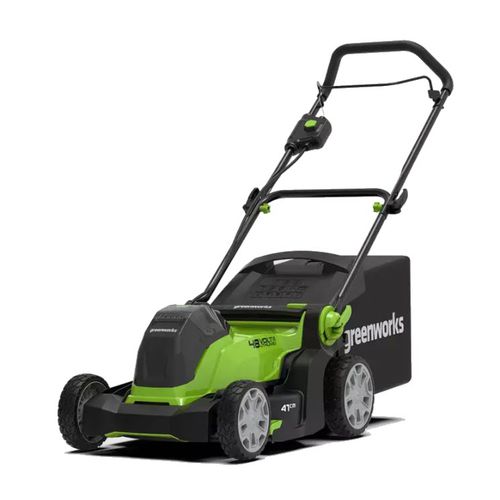 Walk-behind lawn mower - G48LM41 - GREENWORKS - battery-powered / self-propelled / collecting